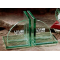 Jade Glass Book Ends Award (6"x5"x6")